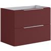 Leroy Merlin Mobile da bagno sotto lavabo Brera rosso opaco L 79.5 x H 60 x P 45.5 cm 2 cassetti, lavabo non incluso