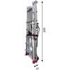 FARAONE Scala telescopica FARAONE Pls in alluminio 5 + 6 + 7 + 8 gradini portata massima 150 kg EN 131 per lavori fino a 3 m