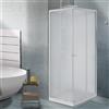 Leroy Merlin Box doccia con ingresso angolare scorrevole Plumin 2.0 quadrato L 80 x L 0 x H 185 cm in vetro, sp. 4 mm smerigliato bianco
