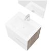 Leroy Merlin Mobile sottolavabo e lavabo con illuminazione Eva frontale bianco/laterali rovere fumo L 60 x H 53 x P 46.5 cm 2 cassetti