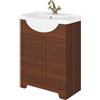 Leroy Merlin Mobile bagno sospeso con lavabo L 65 x H 81.5 x P 31.5 cm noce, 2 ante per vasca centrale Romantica