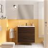 SENSEA Mobile bagno sospeso con lavabo L 80 x H 72 x P 45 cm noce browny 3 cassetti per vasca centrale Jnka
