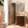 SENSEA Mobile bagno sospeso con lavabo L 60 x H 55 x P 45 cm noce browny 2 cassetti per vasca centrale Jnka