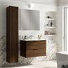 SENSEA Mobile bagno sospeso con lavabo L 80 x H 55 x P 45 cm noce browny 2 cassetti per vasca centrale Jnka
