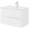 Leroy Merlin Mobile bagno sospeso con lavabo e illuminazione L 80 x H 51 x P 46 cm bianco in mdf 2 cassetti per vasca centrale Eva