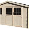 DECOR ET JARDIN Casetta da giardino DECOR ET JARDIN Vallauris in legno naturale con porta doppio battente, superficie interna 13.84 m² e spessore parete 34 mm