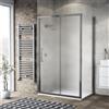SIRO Box doccia con ingresso frontale scorrevole Record L 130 x H 195 cm, vetro 6 mm smerigliato profilo argento cromato