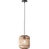 Brilliant Lampadario Moderno Woodrow nero paralume marrone E27 Ø21cm BRILLIANT