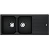 Franke Lavello sopratop 2 vasche in fragranite nero FRANKE City L 50 x L 116 cm