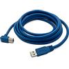 System-S Cavo USB 3.0 3 m tipo B maschio a tipo A maschio angolo in blu