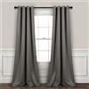 Lush Decor Coppia di tende oscuranti isolate con occhielli, 132 cm di larghezza x 213 cm di lunghezza, grigio scuro, design classico e moderno, decorazione per finestre, tende lunghe per soggiorno,