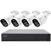 PNI House Kit Video Surveillance IPMAX PoE 5 - NVR 4 Porte PoE 4 Camere IP 5 MP 1920p - Applicazione XMEye per Smartphone e CMS Windows