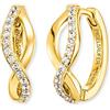 Engelsrufer Paradise - Orecchini a cerchio da donna, in argento Sterling, chiusura a clip, senza nichel, 16,5 mm, Ø16,5 mm, Argento sterling, Zirconia cubica