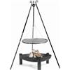 Cook King Barbecue Artigianale Con Braciere In Ferro E Griglia Sospesa Su Treppiede Palma 80 Cm Cook King