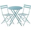 NATERIAL Set tavolo e sedie Flora NATERIAL in acciaio per 2 persone, blu