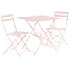 NATERIAL Set tavolo e sedie Flora NATERIAL in acciaio per 2 persone, rosa