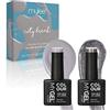 MYLEE MyGel by MYLEE Silver & Glitter Duo Set Smalto per Unghie Gel Semipermanente 2x10ml UV/LED Nail Art Manicure Pedicure per Uso Professionale e Domestico - Lunga Durata e Facile da Usare