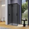 DEGHI Box doccia 70x90 cm scorrevole vetro temperato 8 mm fumè profilo nero opaco 200 h - Tessa