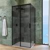 DEGHI Box doccia 80x100 cm scorrevole vetro temperato 8 mm fumè profilo nero opaco 200 h - Tessa