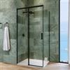 DEGHI Box doccia 90x100 cm scorrevole vetro temperato 8 mm trasparente profilo nero 200 h - Tessa