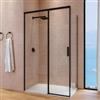 DEGHI Box doccia 90x120 cm scorrevole vetro temperato 8 mm trasparente profilo nero opaco 200 h - Tessa