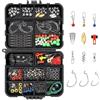 Vicloon Kit Accessori Pesca 191Pz, Attrezzatura Include Girevoli, Sinker, Ganci a Manovella, Cuscinetto a Sfera, Girelle Snaps Connettori Perline Set