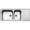 Smeg Lavello due vasche con gocciolatoio a destra SG116D finitura acciaio inox spazzolato da 116 cm