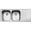 Smeg Lavello due vasche con gocciolatoio a destra SP116D finitura acciaio inox spazzolato da 116 cm