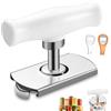 cersaty® 1 pcs Apriscatole Manuale, 1 a 4 Pollici Apriscatole Regolabile Apribarattoli per Famiglia,Picnic,Negozio,Anziani,Artrite Malati con 2 apribottiglie