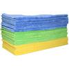 Polyte - strofinaccio premium in microfibra - angoli smussati con incisione ad ultrasuoni - blu, verde, giallo - 40 x 40 cm - 24 pezzi
