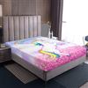 Loussiesd Dreamy Unicorn - Lenzuolo con angoli per letto singolo, per bambine, colore rosa e viola, per donne, colore arcobaleno, cavallo, primavera, in morbida microfibra