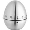 TFA Dostmann Egg Timer analogico da cucina, 38.1026, timer per uova, in acciaio inox, fino a 60 minuti, con allarme acustico, argento