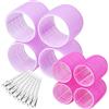 shynek Bigodini per capelli con presa automatica, set da 16 pezzi con 8 bigodini per capelli di 2 misure (4 Jumbo e 4 grandi) e 8 fermagli per capelli per capelli lunghi, medi, corti, spessi, sottili, volumi
