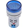 Hilitand Tester durevole rotondo della lampada di voltmetro dell'esposizione del LED dell'esposizione del tester di tensione di 6-100V 50 * 30 * 30mm(Blue)