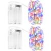 Gcstnn Luci LED a Batteria, 2Pcs 3M 30LED Catena Luci Stringa con Timer, IP65 Impermeabile Filo Rame Fata Ghirlanda Luminosa per Camera Giardino Natale Feste Matrimonio In/Esterno Decor, Multicolore