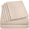 Sweet Home Collection Set di lenzuola per letto California king size, 6 pezzi, collezione Supreme 1500, in microfibra spazzolata fine, con tasca profonda, 2 federe extra, colore beige