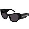 Balenciaga BB0259S 0259S 58 001 Occhiali da Sole Donne Nero/Grigio