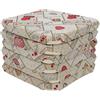 Casatessile Cuscino coprisedia Lavabile con Alette Cal T Rosso LUXORY Cuscino Sedia Cucina Cuori. - Set 6 PCS