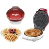 Beper - Piastra per Waffle, Cialdiera, 5 Waffle Alla Volta, Piastra Antiaderente 18cm, 800-100W - Rosso/Bianco