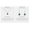 Philip Jones Set di collana e orecchini pendenti May (smeraldo) Birthstone creati con cristalli Zircondia®