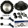GK SOUND 1 kit a 2 vie ALPINE SXE-1750S da 6,5 16,5 cm 165 mm altoparlanti diffusori grigi da 45 watt rms 280 watt max con woofer, tweeter portiere auto, kit a coppia con accessori e adesivi personalizzati