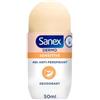 Sanex Antitraspirante roll on dermo sensibile 50 ml confezione da 6, deodorante per pelli sensibili, 0% di alcol o etanolo, (6x50 ml) (la confezione può variare)