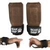 BEAR GRIP Cinghie multi grip in pelle nabuk, cinghie per sollevamento pesi di alta qualità, resistenti - Cinghia da palestra per stacchi, file e allenamento con i pesi, supporto per il polso per