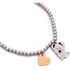 ZUKY Bracciale Cane Ciondolo in acciaio con Cuore Rosato Idea Regalo Donna Ragazza Regolabile