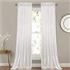 Lush Decor Bayview - Tende a pannello semitrasparenti con nervature, set per soggiorno, sala da pranzo, camera da letto (coppia), 213,4 x 132,1 cm, bianco
