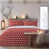 Fusion - Funda nórdica navideña Red Robin - 200 x 200 cm - Reversible (2 colores) - 2 fundas de almohada incluidas - Funda nórdica Red Robin Bird - Ropa de cama navideña en rojo y blanco