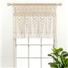 Lush Decor, Mantovana in cotone testurizzato macramè, 101,6 cm di larghezza x 76,2 cm di lunghezza, neutro, tende da cucina e decorazione da parete, mantovana macramè, tende da bagno per finestre