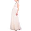 FEOYA Vestito a Maniche Corta con Pizzo Premaman Donna Abito Lungo maternità Vestito per Allattamento Fotografia Cerimonia Elegante