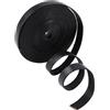 GORGECRAFT 5m*10mm*1mm Cinturino In Pelle Nera Cavo di Cuoio Piatto Strisce di Vera Pelle Bovina Stringa Intrecciata Corda per Braccialetti Collana Creazione di Gioielli Cinture Laboratorio