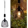 pearlstar Lampada a sospensione con batteria, a batteria, con timer da 6 ore, lampada da soffitto per interni ed esterni, lanterna in metallo nero, lampada a sospensione per patio bar, cortile,